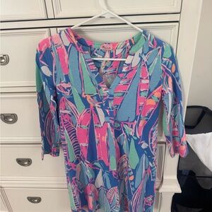 Lilly Pulitzer Pink and Blue Patterned Dress